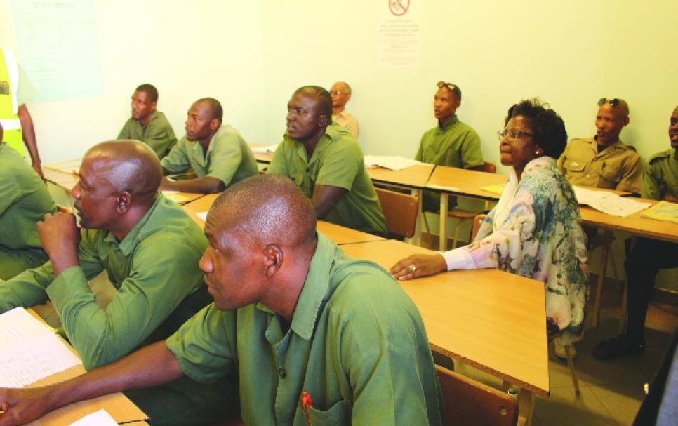 Inmates attending a workshop