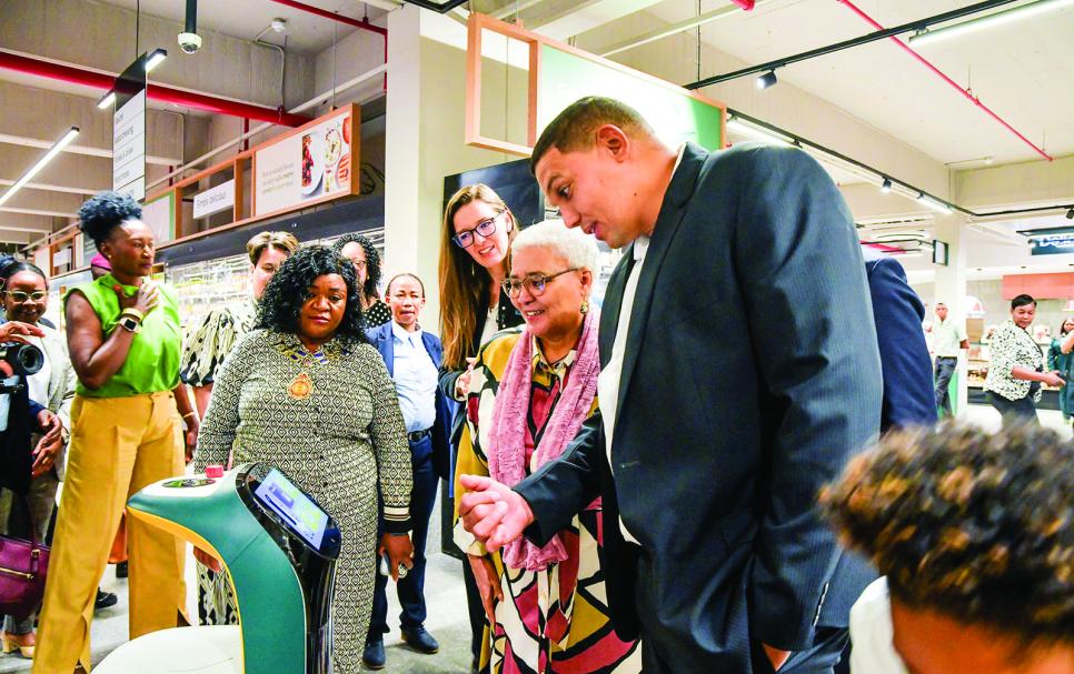 Vice-president Lucia Witbooi at the launch of the Model Auas Valley store