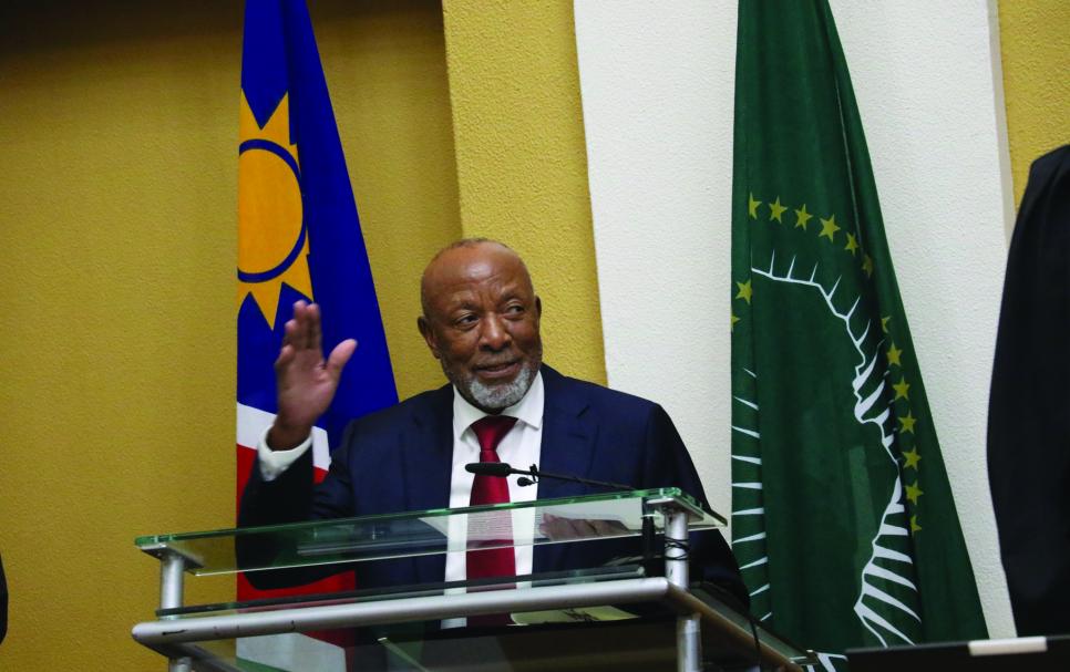 Outgoing President Nangolo Mbumba