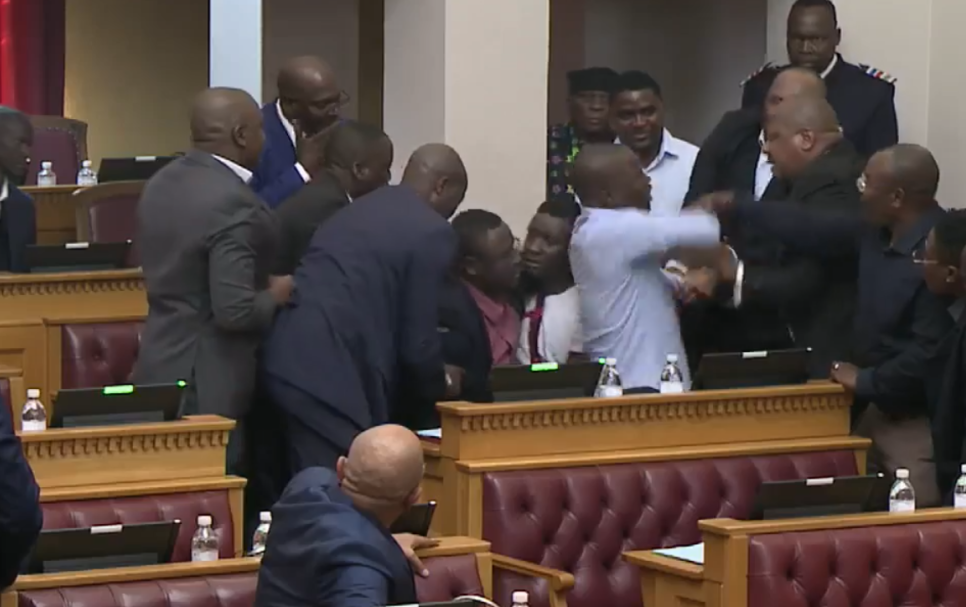Parliament erupts into chaos